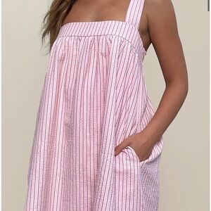 Motel Rocks Pink Striped Sleeveless Mini Dress